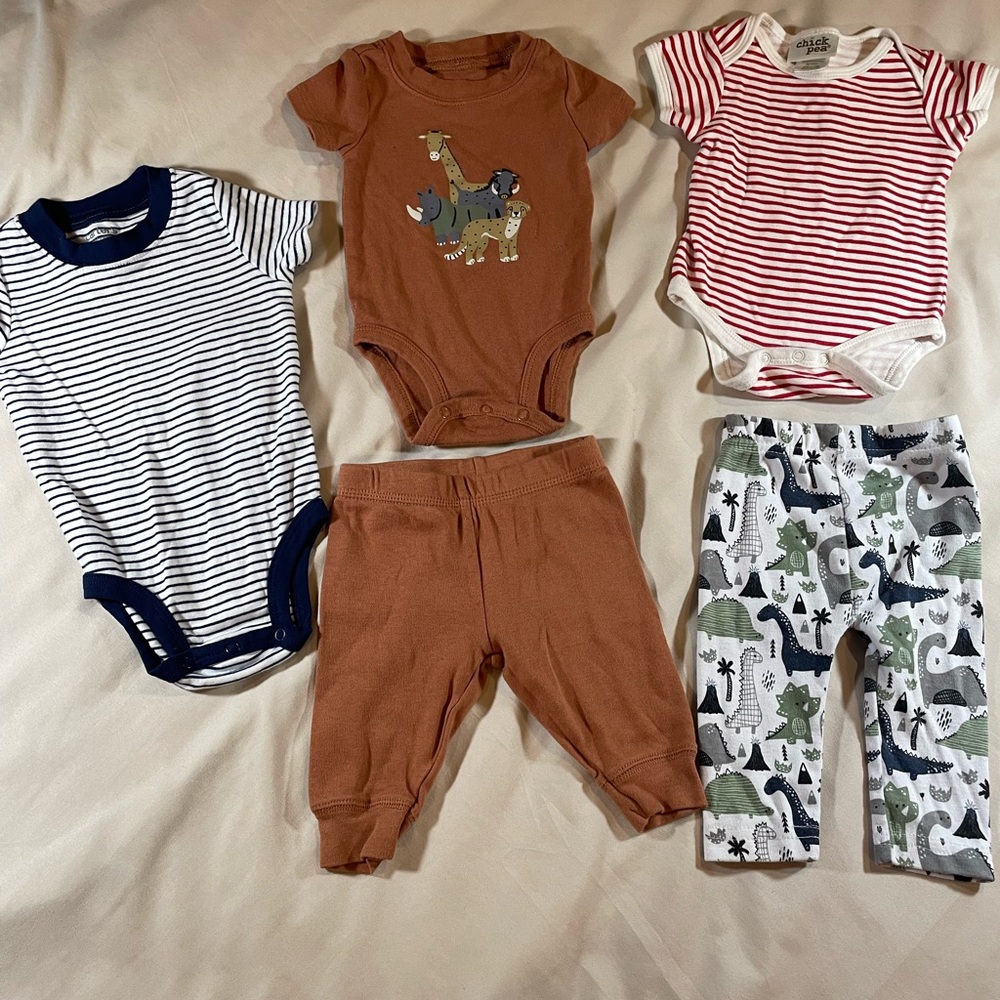 Boys’‎ Bundle, Brown, Red, and Blue, Size 3 months and 3-6 months